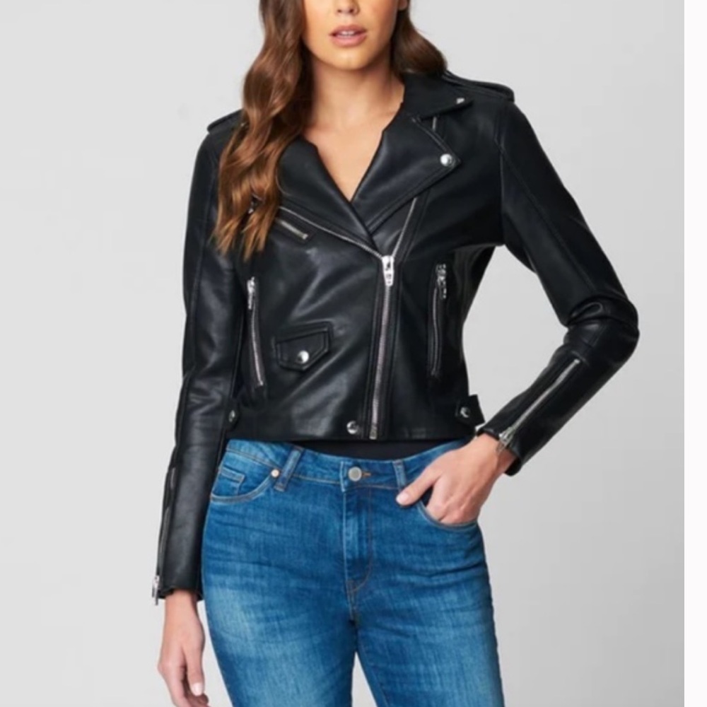 Blank NYC Faux Leather Crop Moto Jacket Size XS